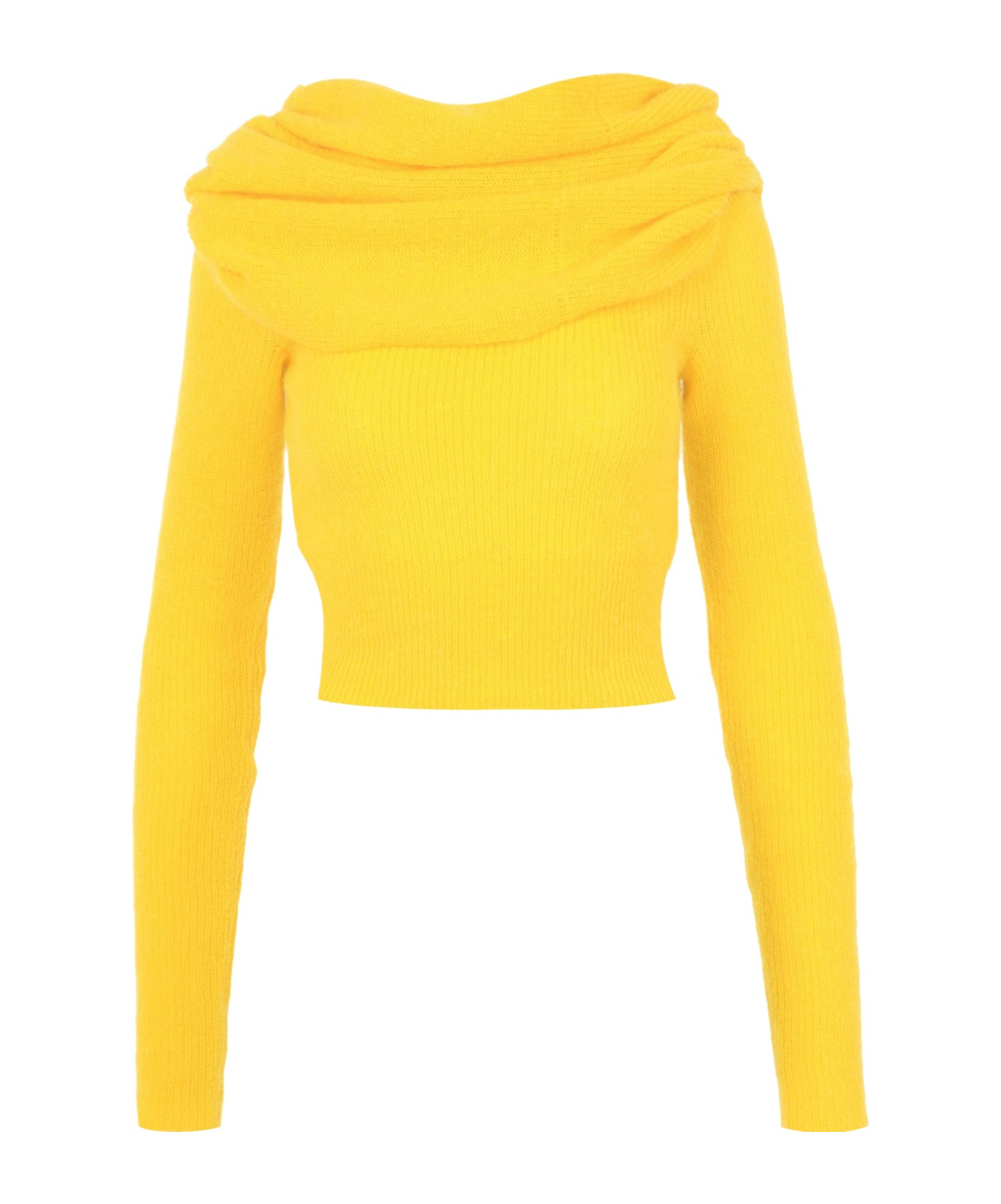 Philosophy Di Lorenzo Serafini Off-the-shoulder Knitted Jumper In Yellow