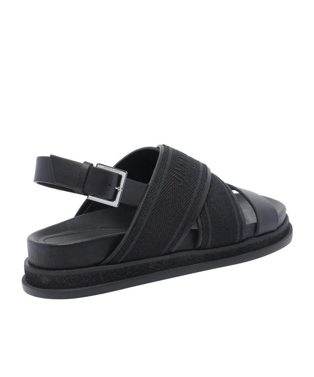 Jimmy Choo Joa Flat Sandals Textured Strap