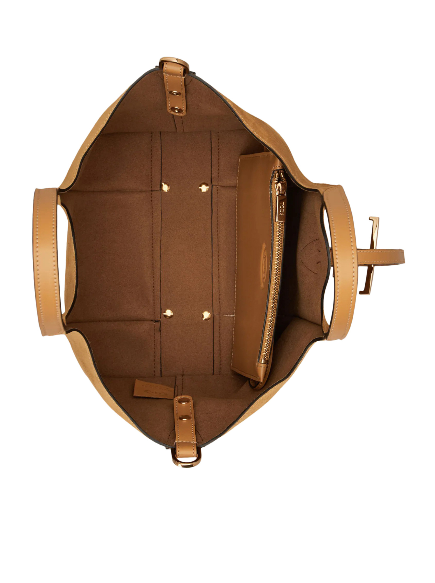 Tod's T Timeless Mini Shopping Bag In Suede In Brown