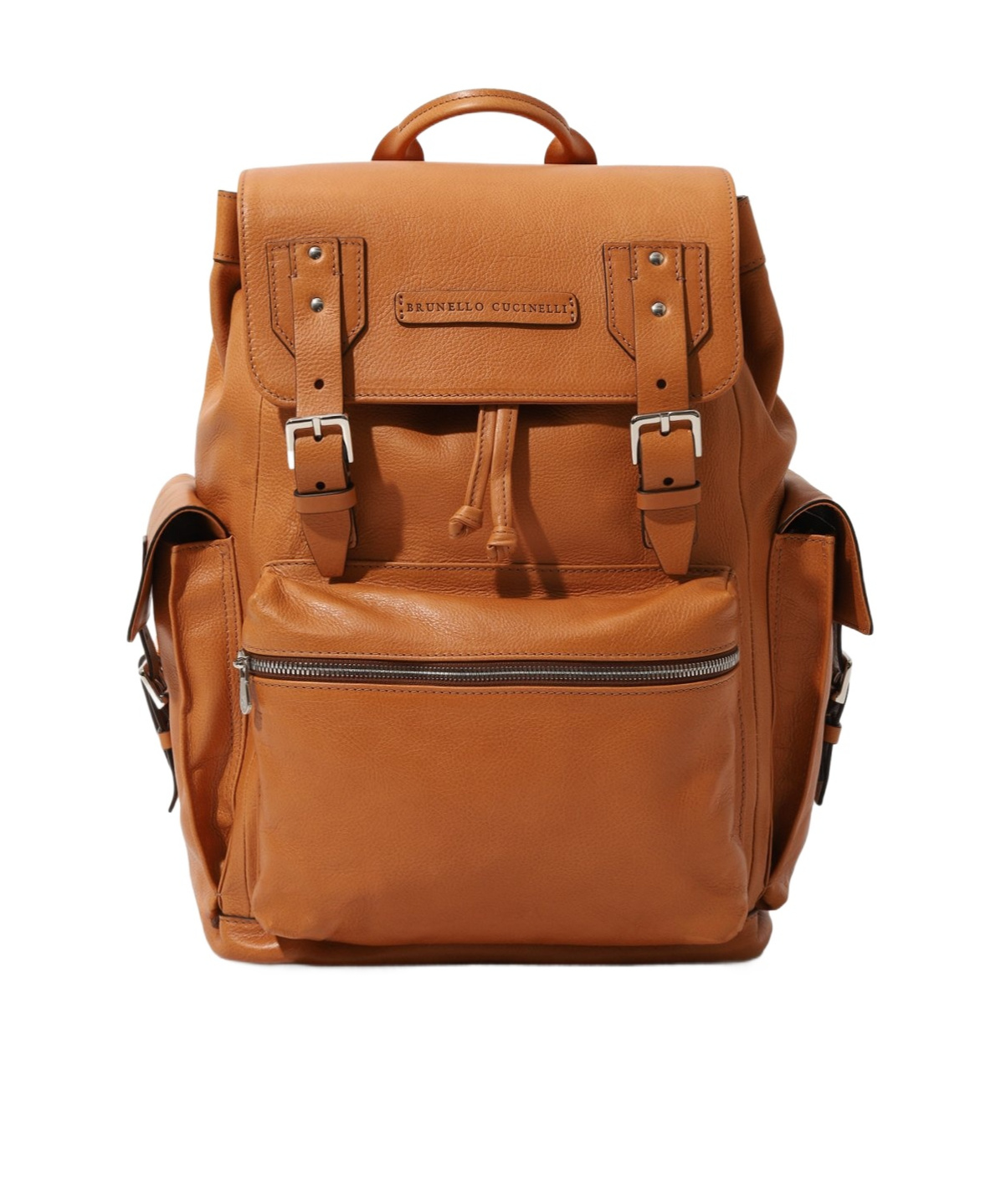Brunello Cucinelli Logo Backpack In Brown
