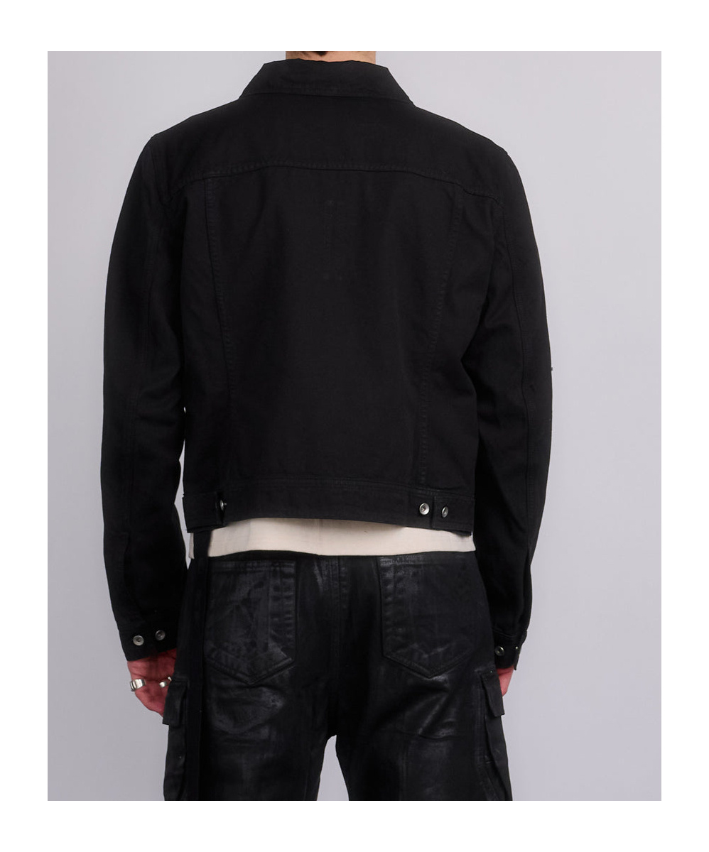 Rick Owens Drkshdw Black Hollywood Trucker Jacket In 09 Black