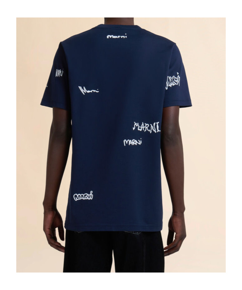 Marni Crew Neck Graphic Print Short Sleeves