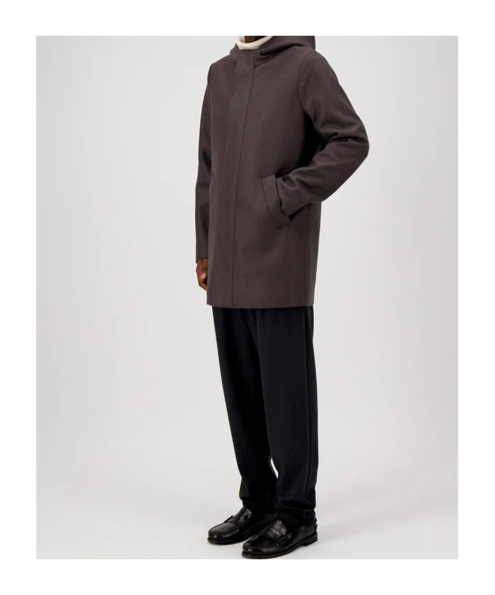 Harris Wharf London Parka Pressed Wool And Boucle In Brown