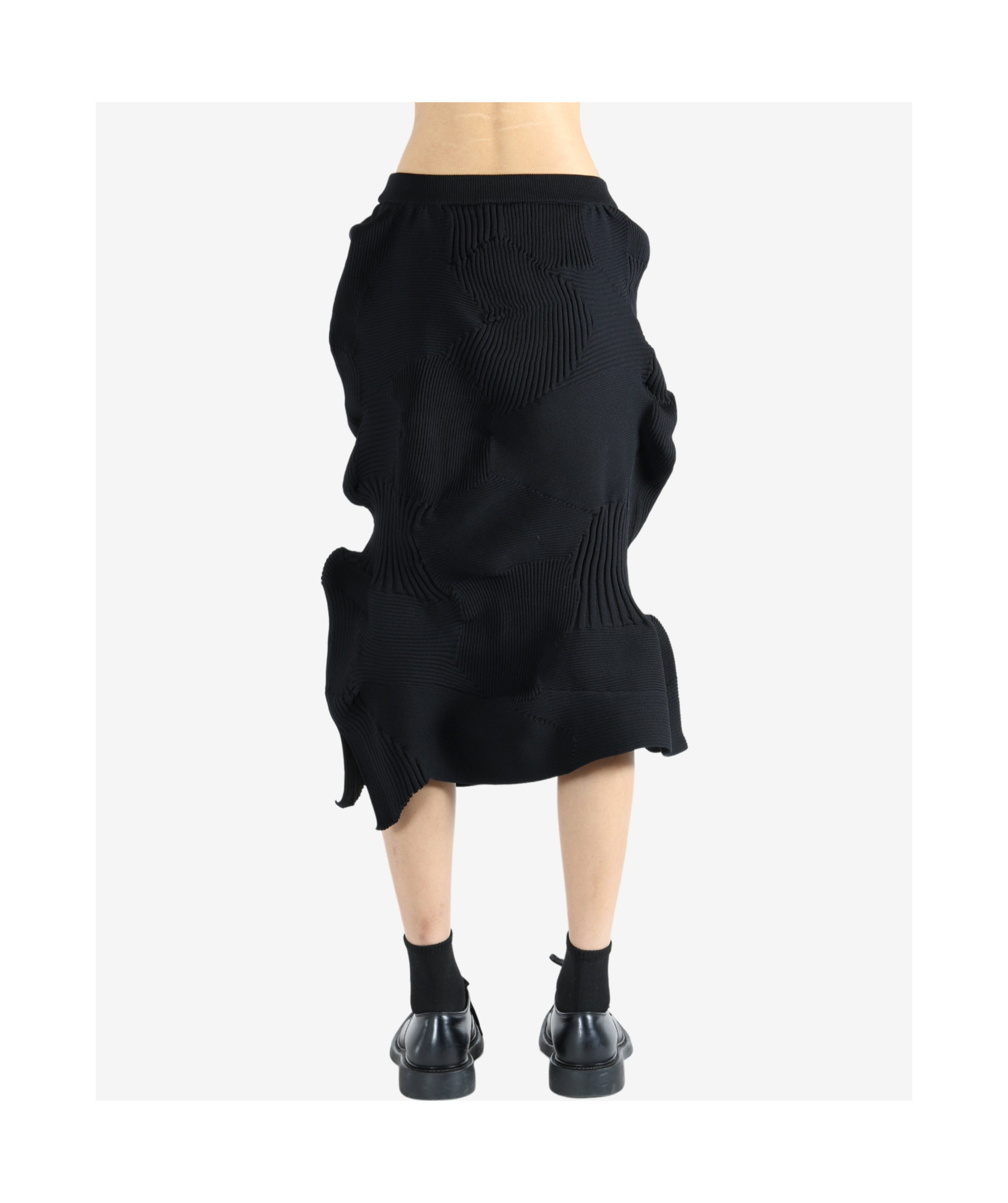 Issey Miyake Kone Kone Knitted Midi Skirt In Black
