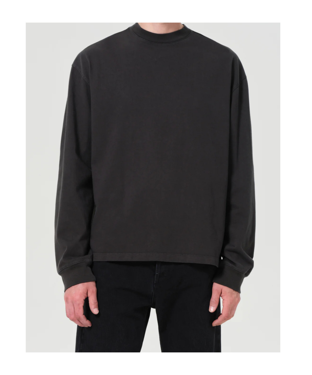 Agolde Long Sleeve Drop Shoulder Tee In Black