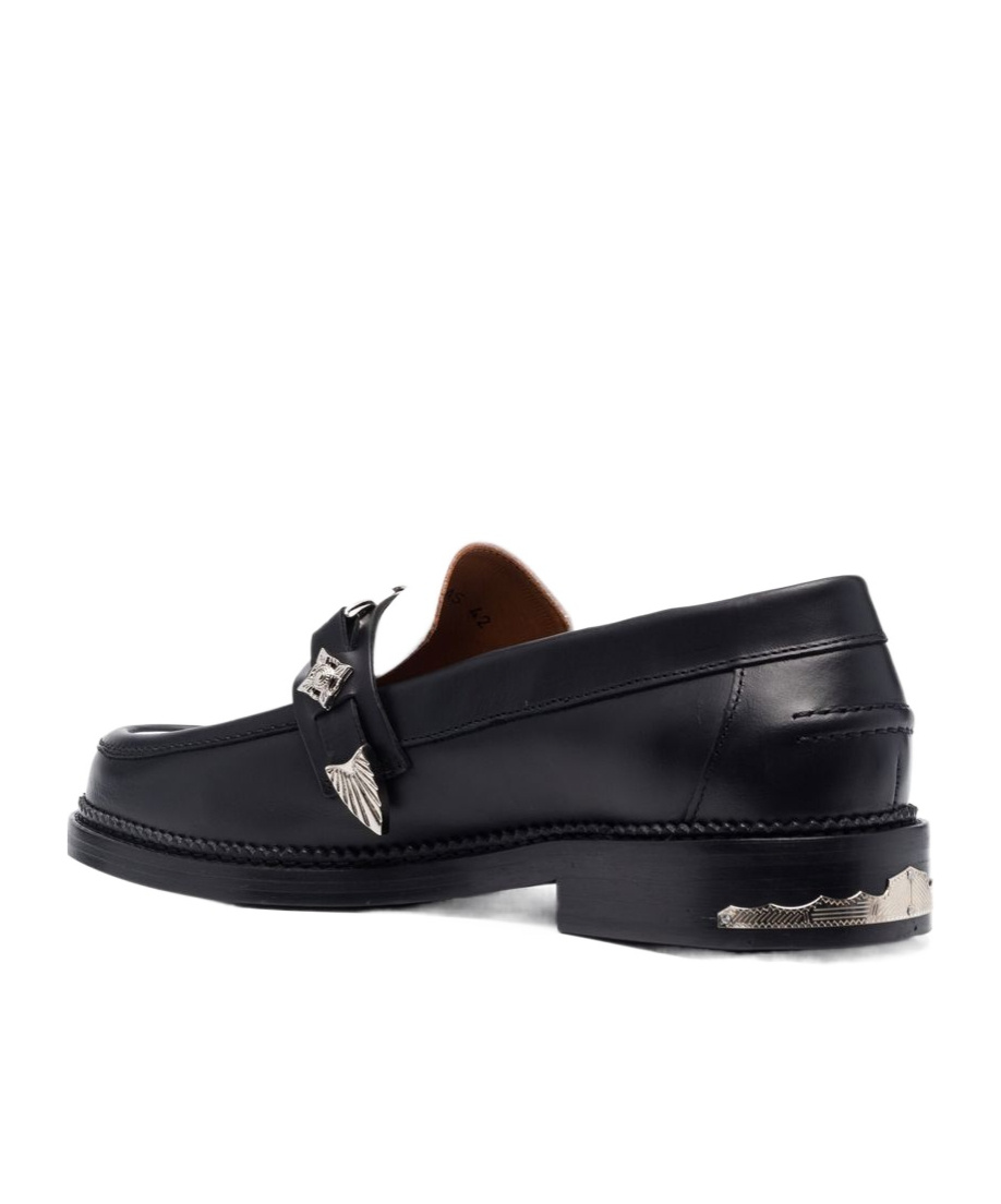 Toga Virilis Plaque-detailing Two-tone Loafers In Black
