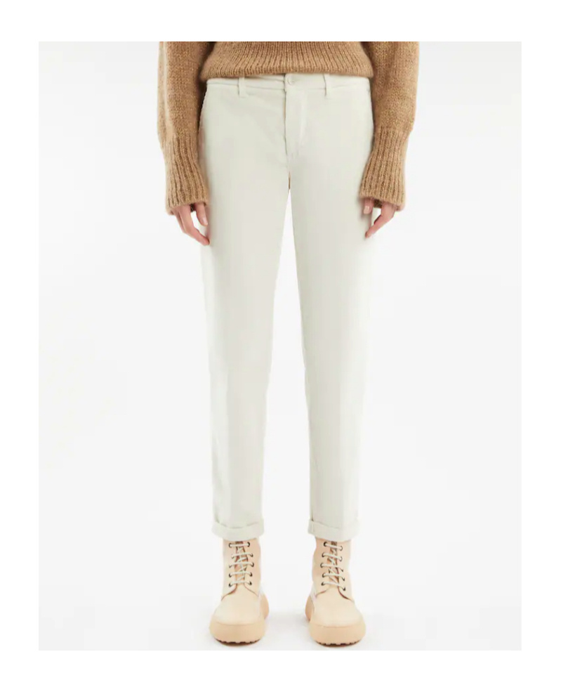 Fay Corduroy Tapered Trousers In White