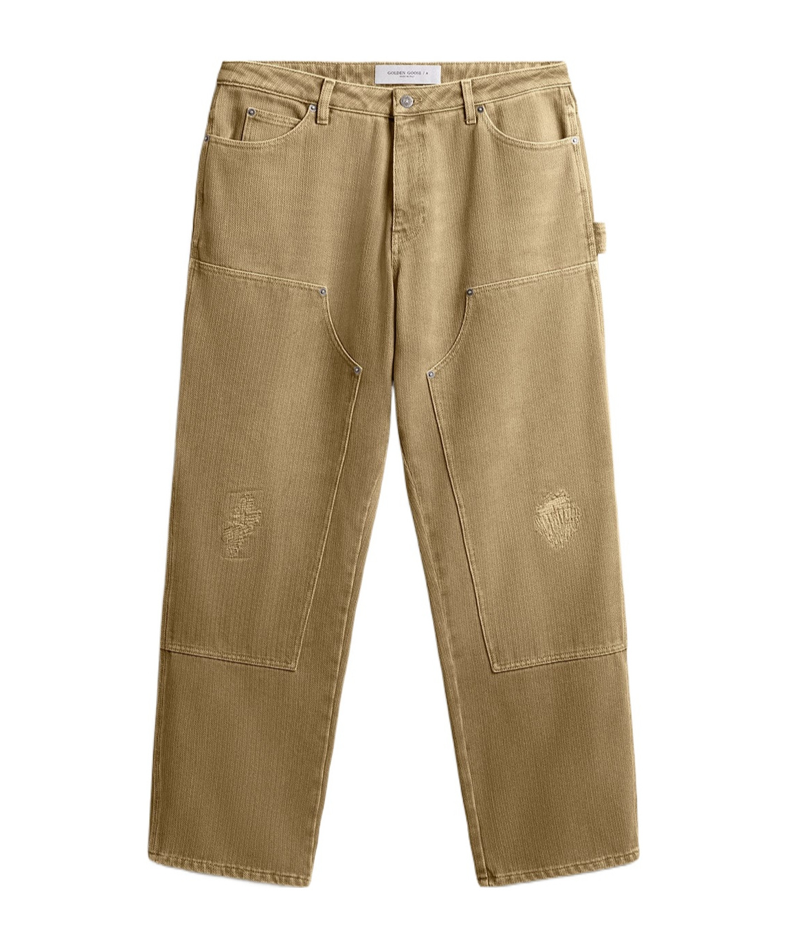 Golden Goose Distressed Trousers In Brown