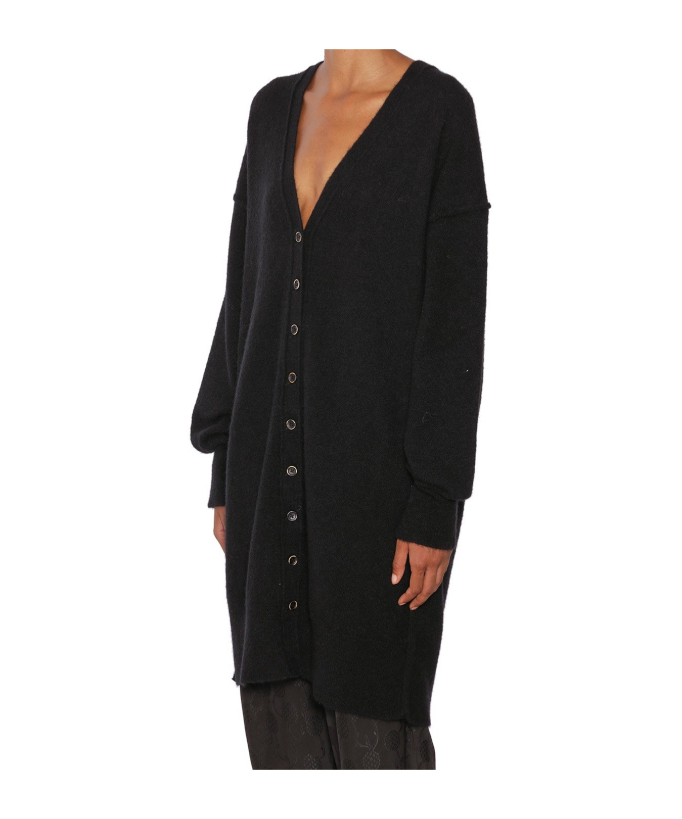 Uma Wang Layered Asymmetric Cardigan In Black