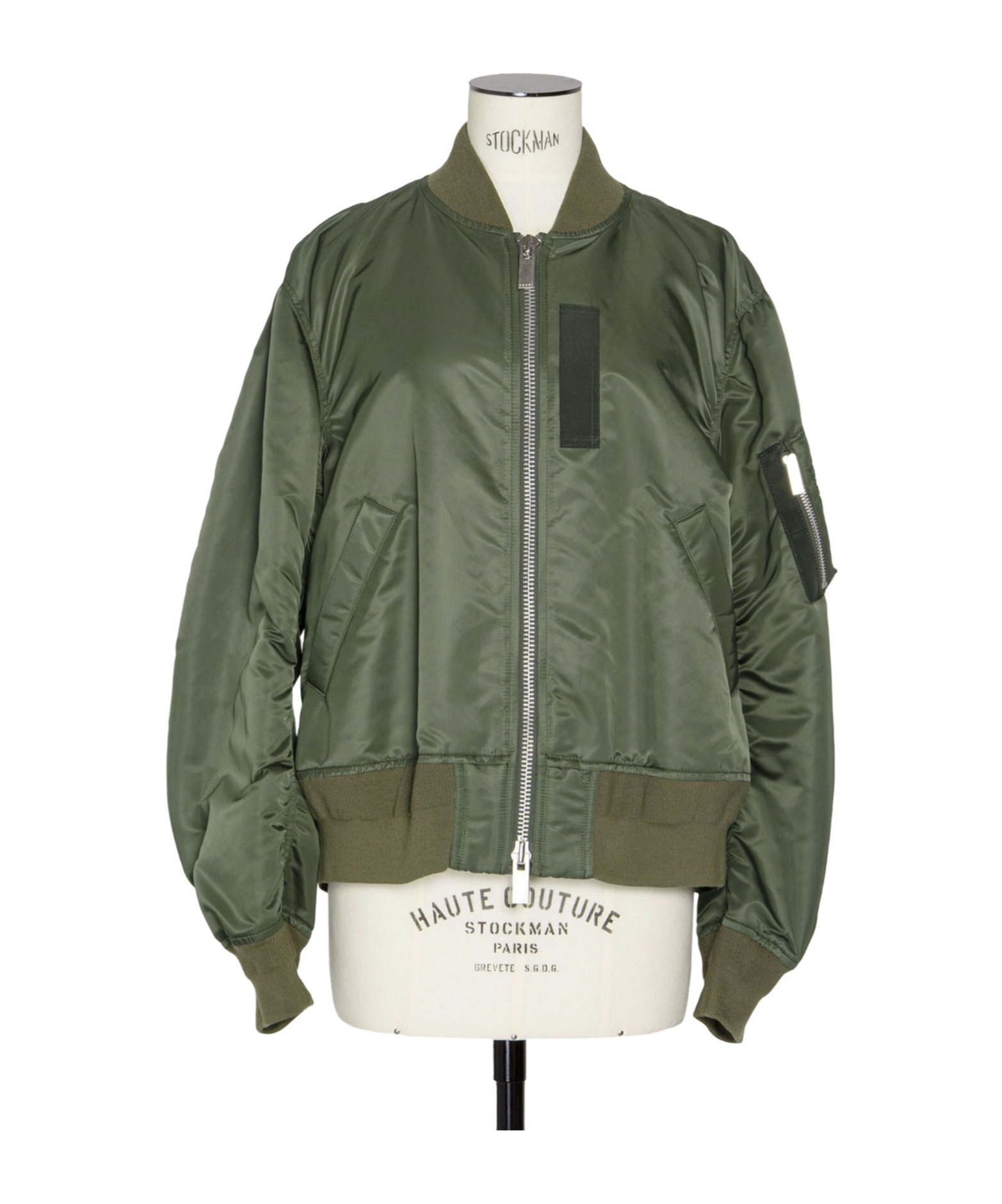 Sacai Zip-up Bomber Jacket In Green