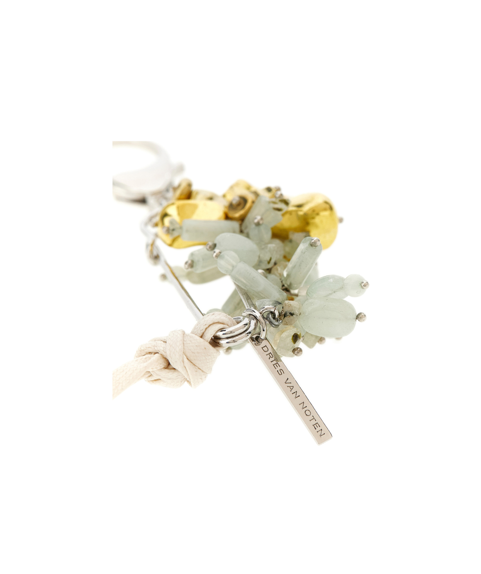 Dries Van Noten Decorative Brooch Featuring Beaded Design In Gold