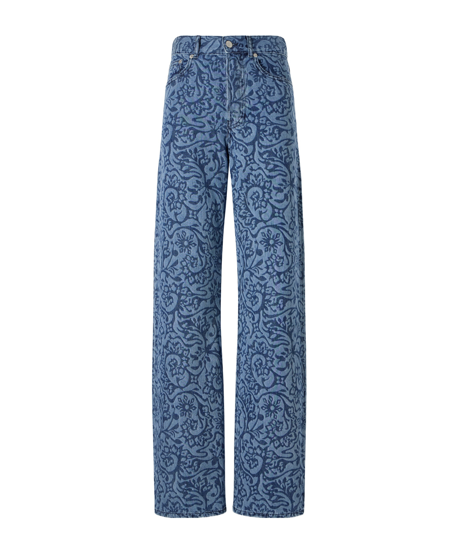 Dries Van Noten Printed Denim Pants In No