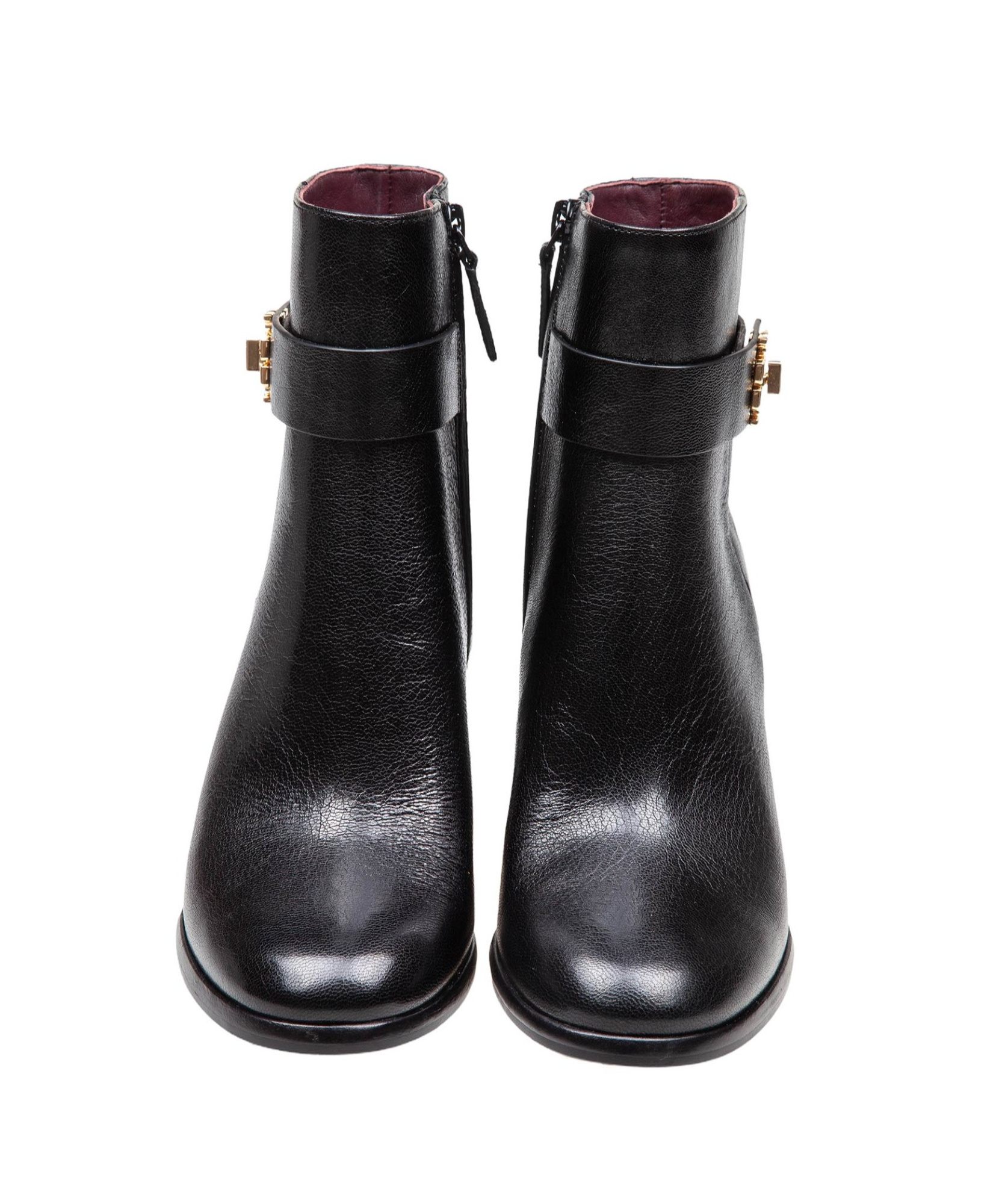 Tory Burch T Lock Heeled Ankle Boots 70mm Perfect Black In Black