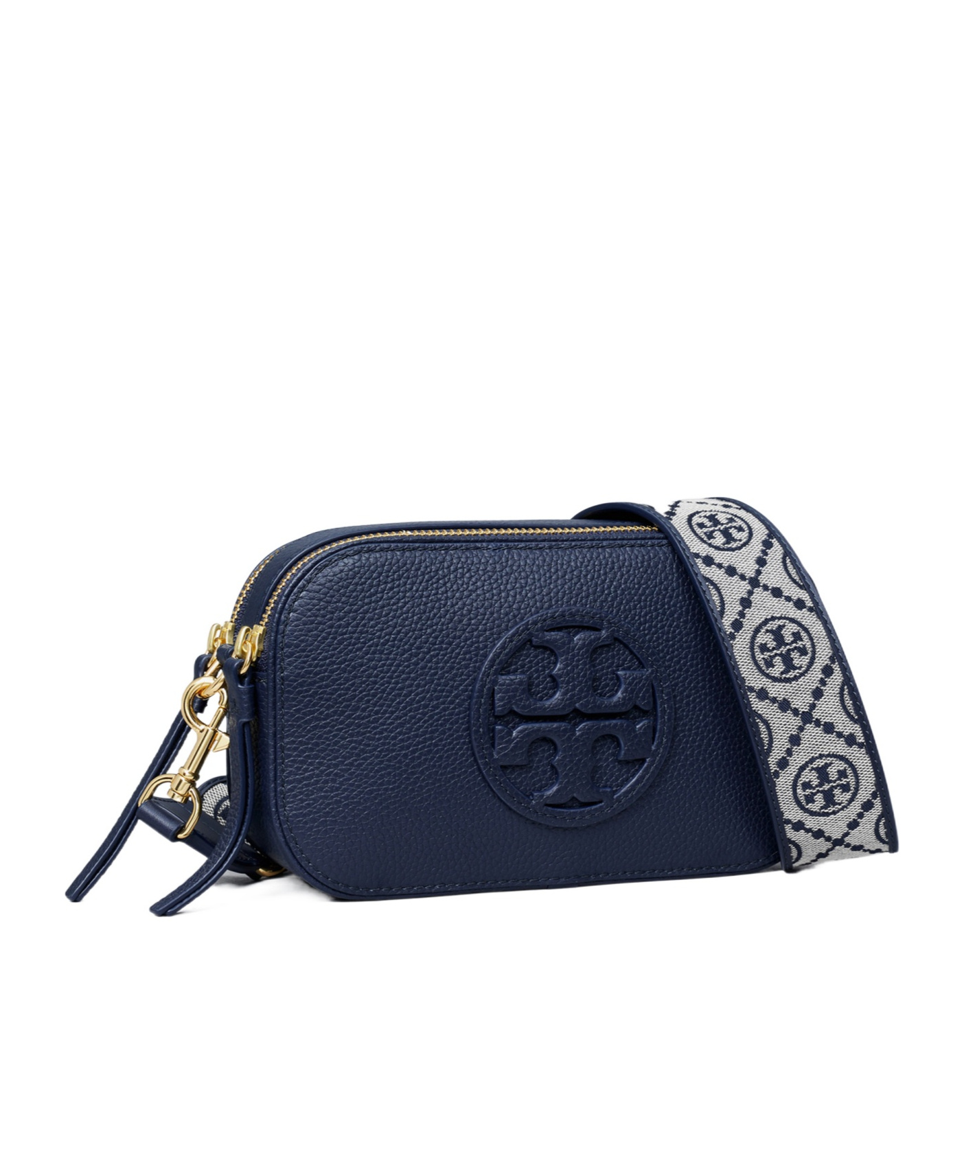 Tory Burch Compact Textured Bag With Logo Emblem
