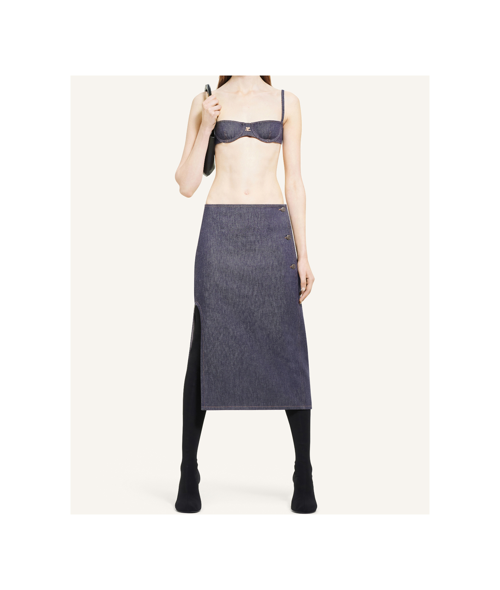 COURRÈGES STRAIGHT DENIM SKIRT 