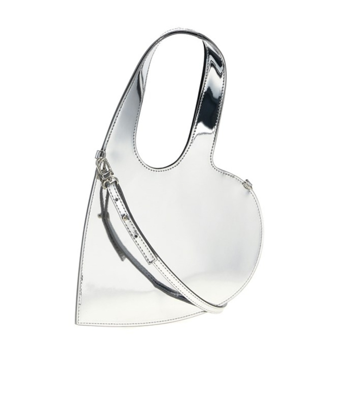 Shop Coperni 'baby Heart' Handbag In Silver