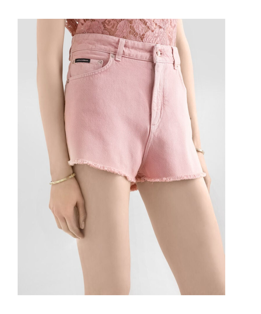 Dolce & Gabbana Five-pocket Denim Shorts In Pink