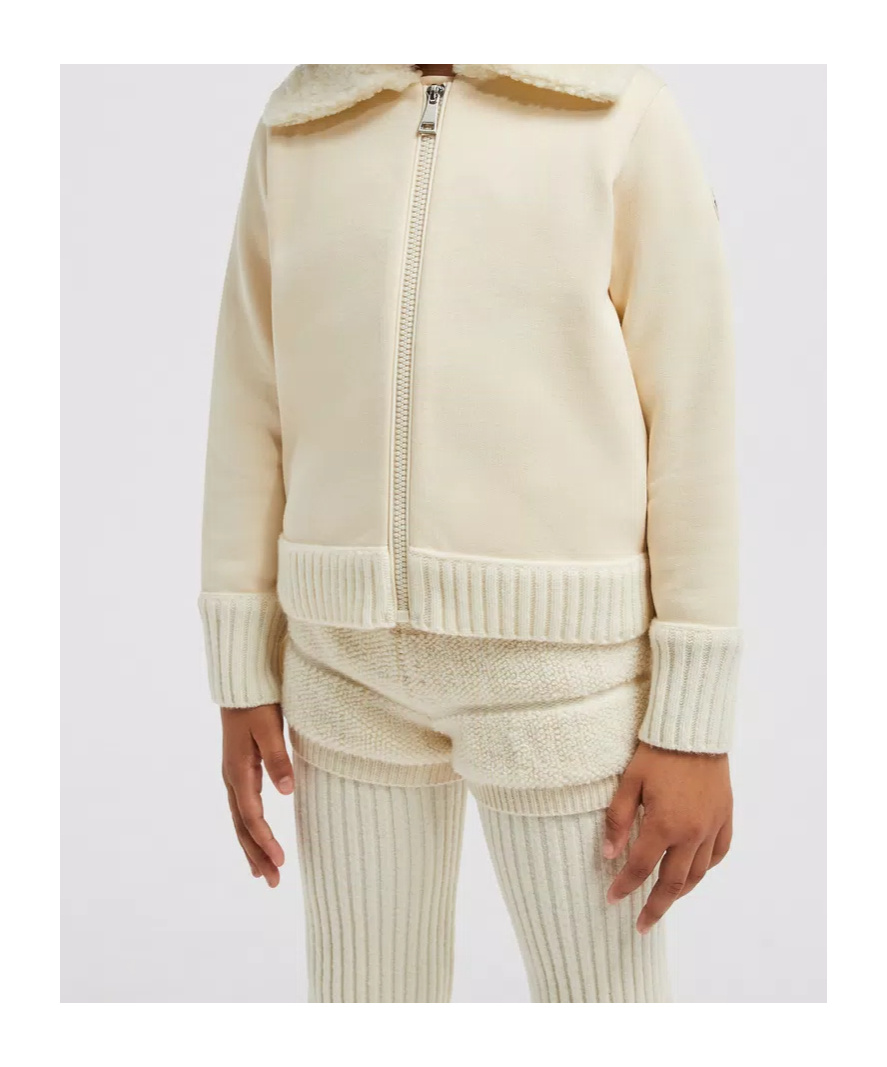 Moncler Girls' Zip Up Cardigan - Big Kid In Nude