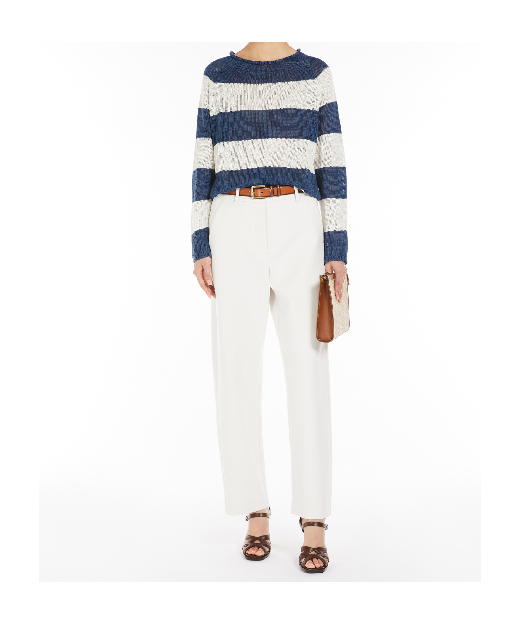 Max Mara Long Sleeve Sweater In Blue