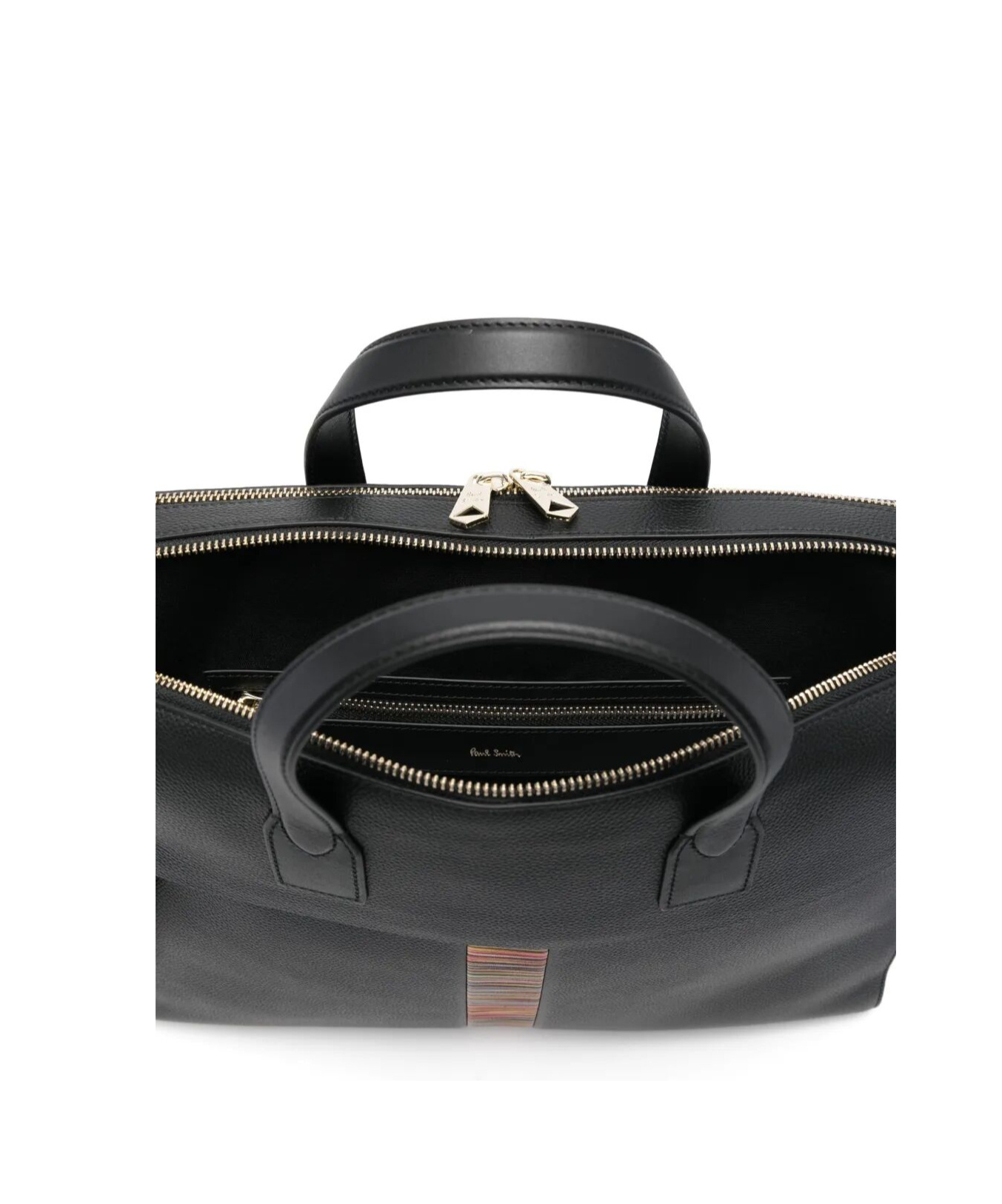 Paul Smith Leather Signature Stripe Briefcase In Black