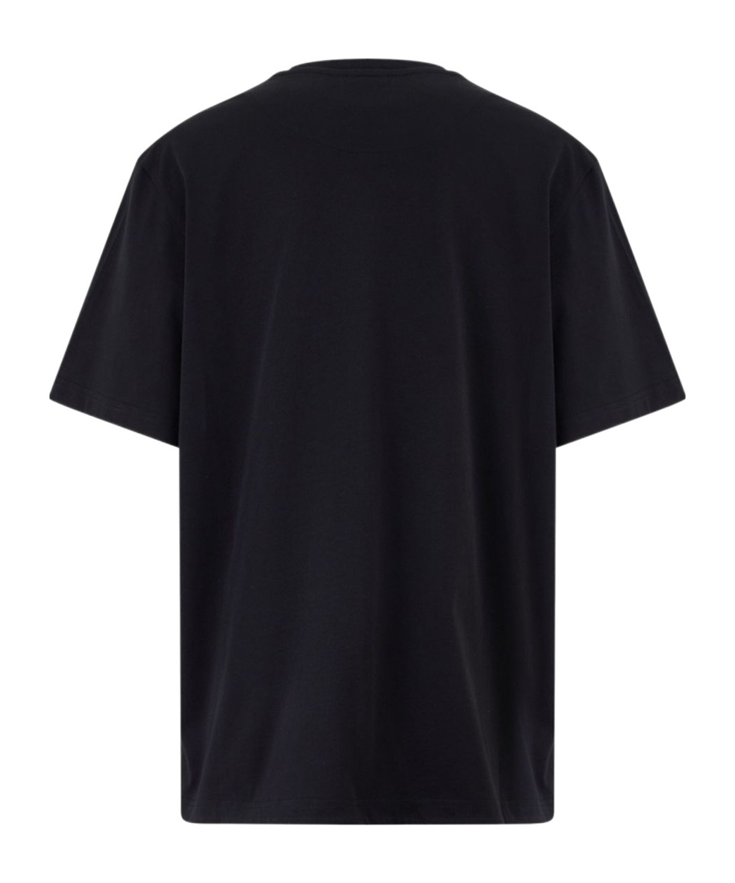Attico Asymmetric Oversized Round Neck Short Sleeve Top In Black