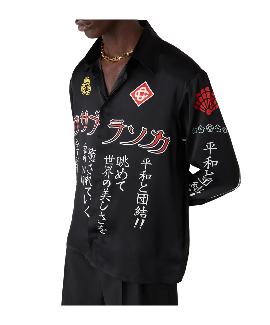 Casablanca Long-sleeved Logo Shirt In Black