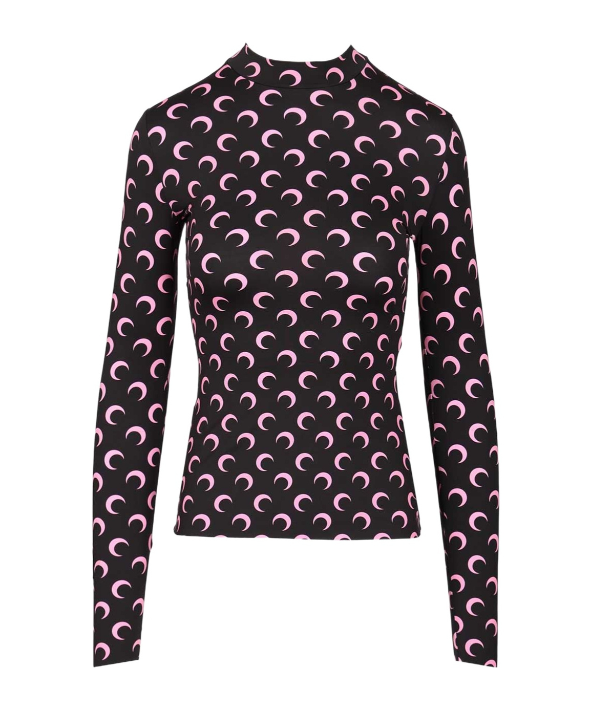 Marine Serre High-neck Sweater Tops Black In Black