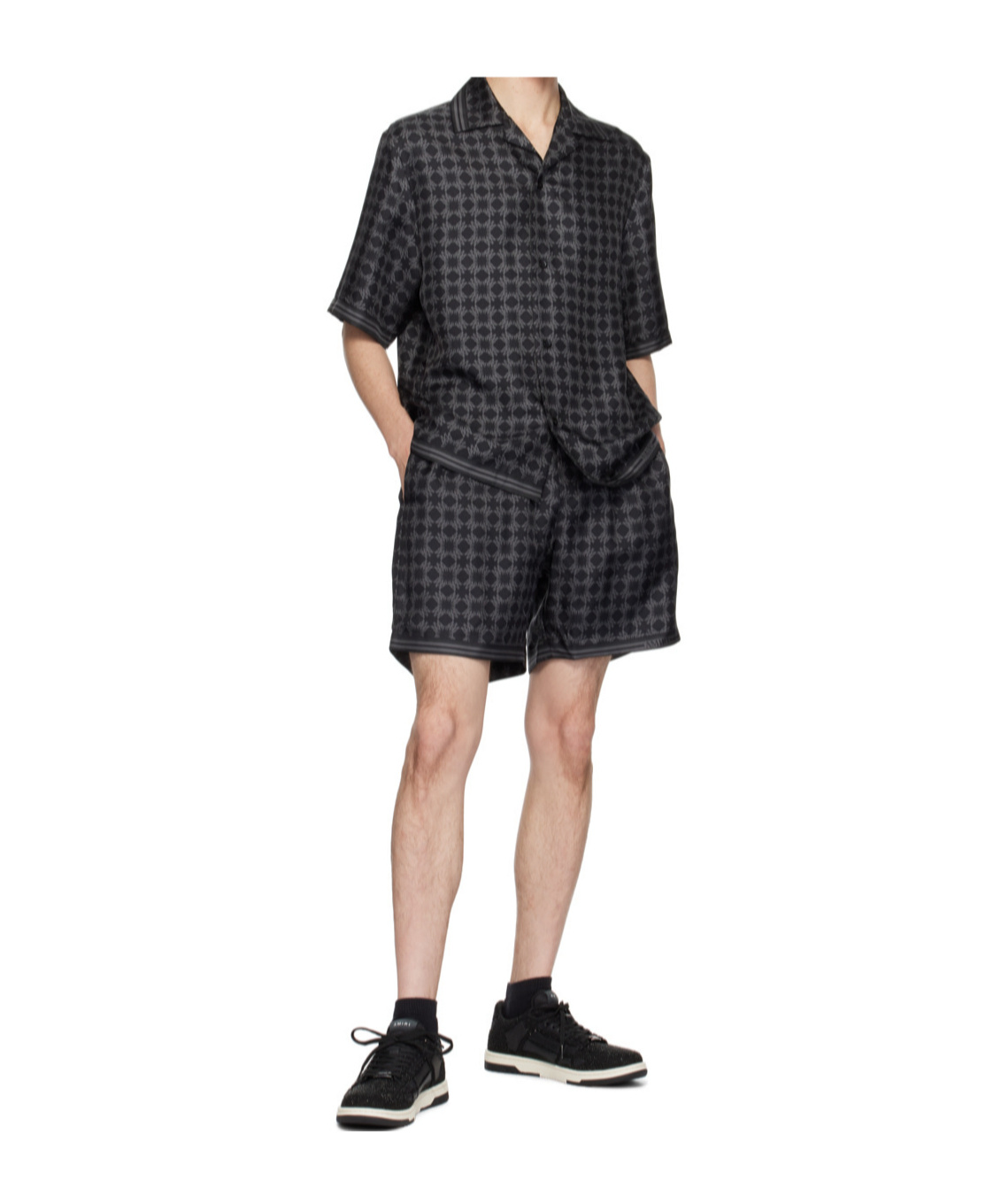 Amiri Off-white Ma Tonal Tank Top In Black