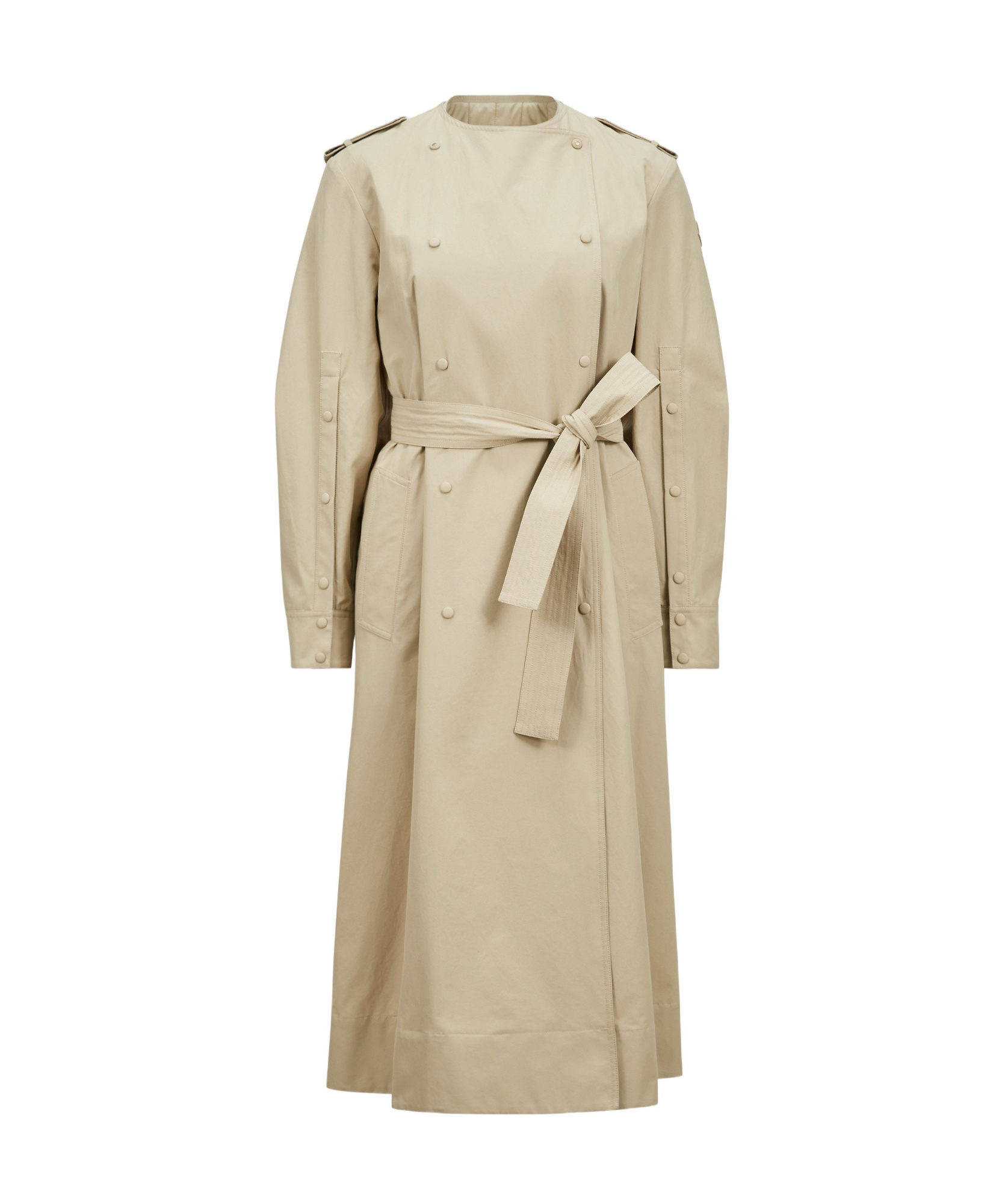 Moncler Gourdon Cotton-blend Trench Coat In Beige