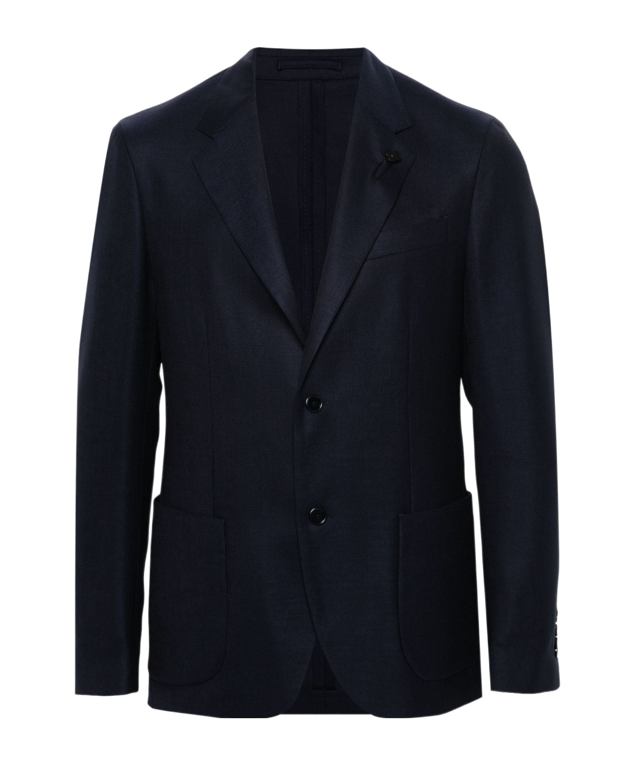 Lardini Velvet Blazer Jacket With Tailored Fit And Classic Notch Lapels In Blue
