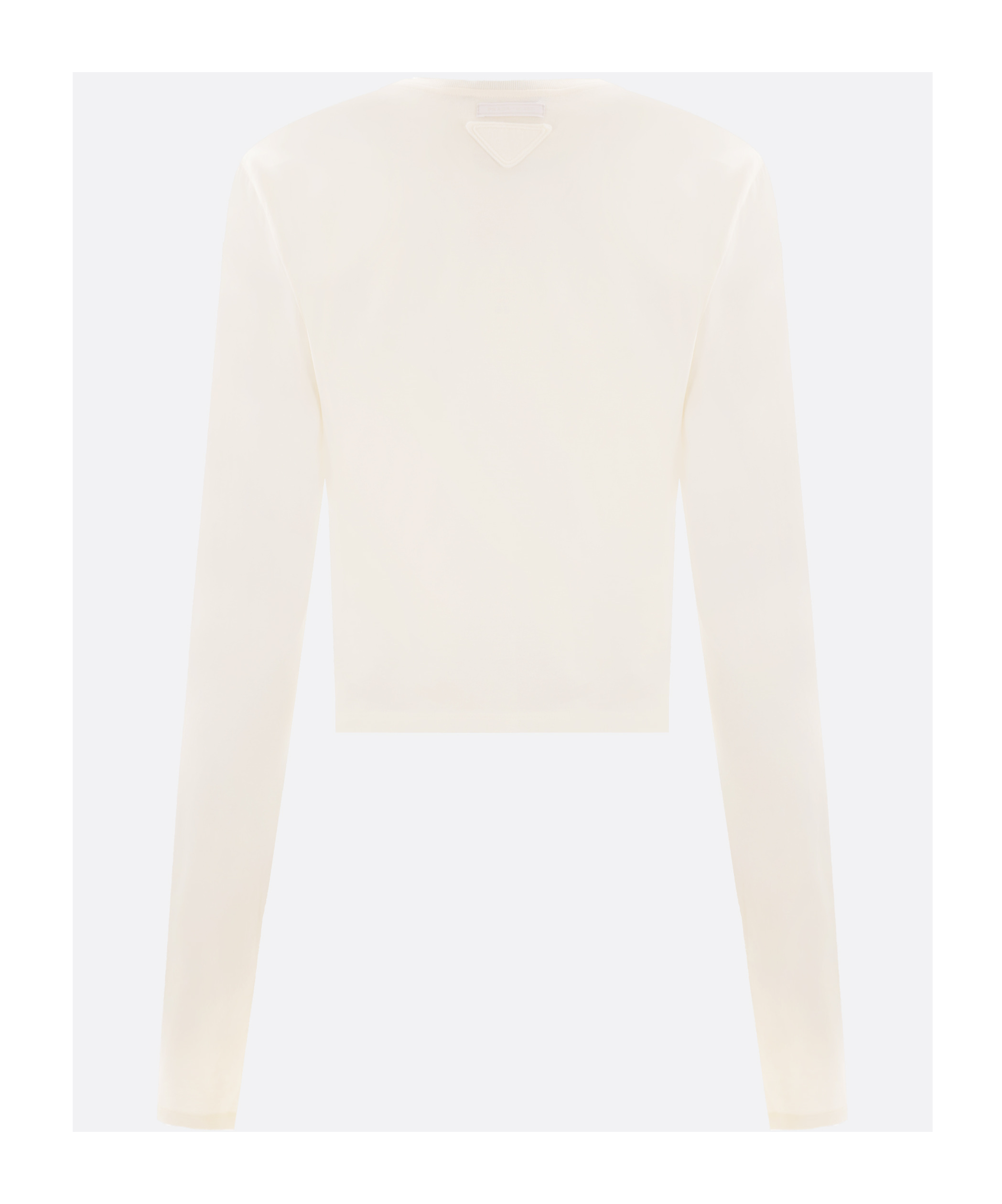 Prada Logo Cotton Jersey Top In White