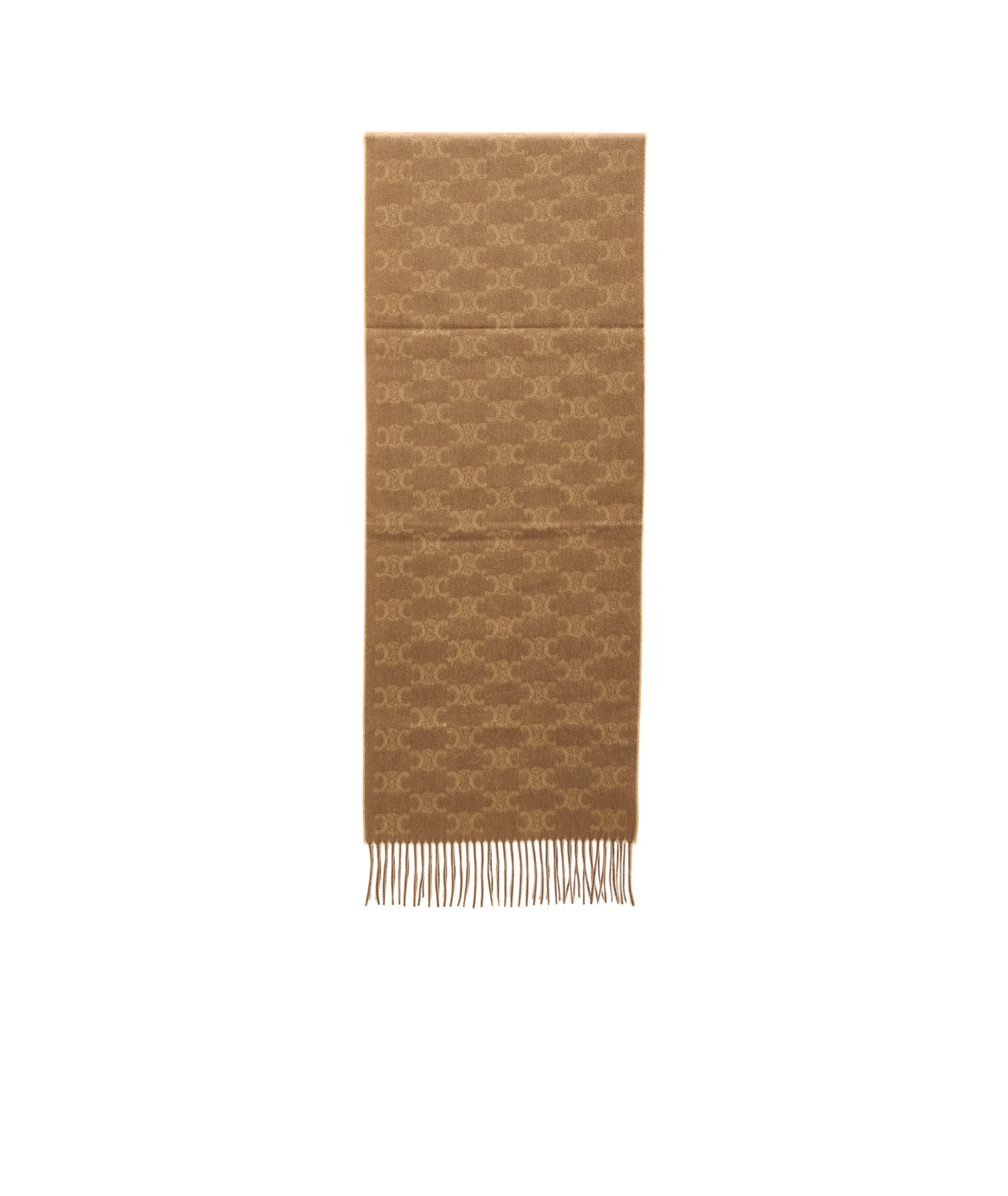 Celine Monogram Cashmere Scarf 35x190cm In Brown