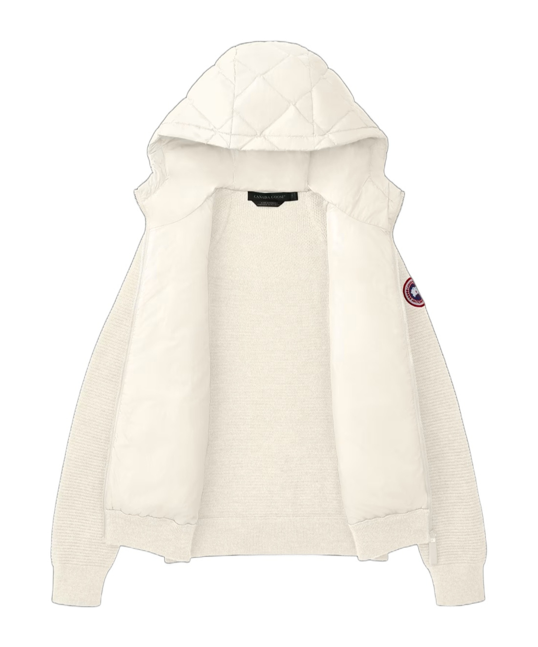 Canada Goose Women Hybridge Quilted Knit Hoodie Cottongrass In Neutral