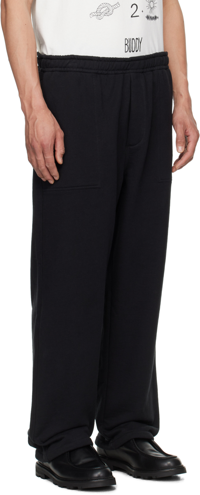 Bode Elastic Waist Sweatpants In Black