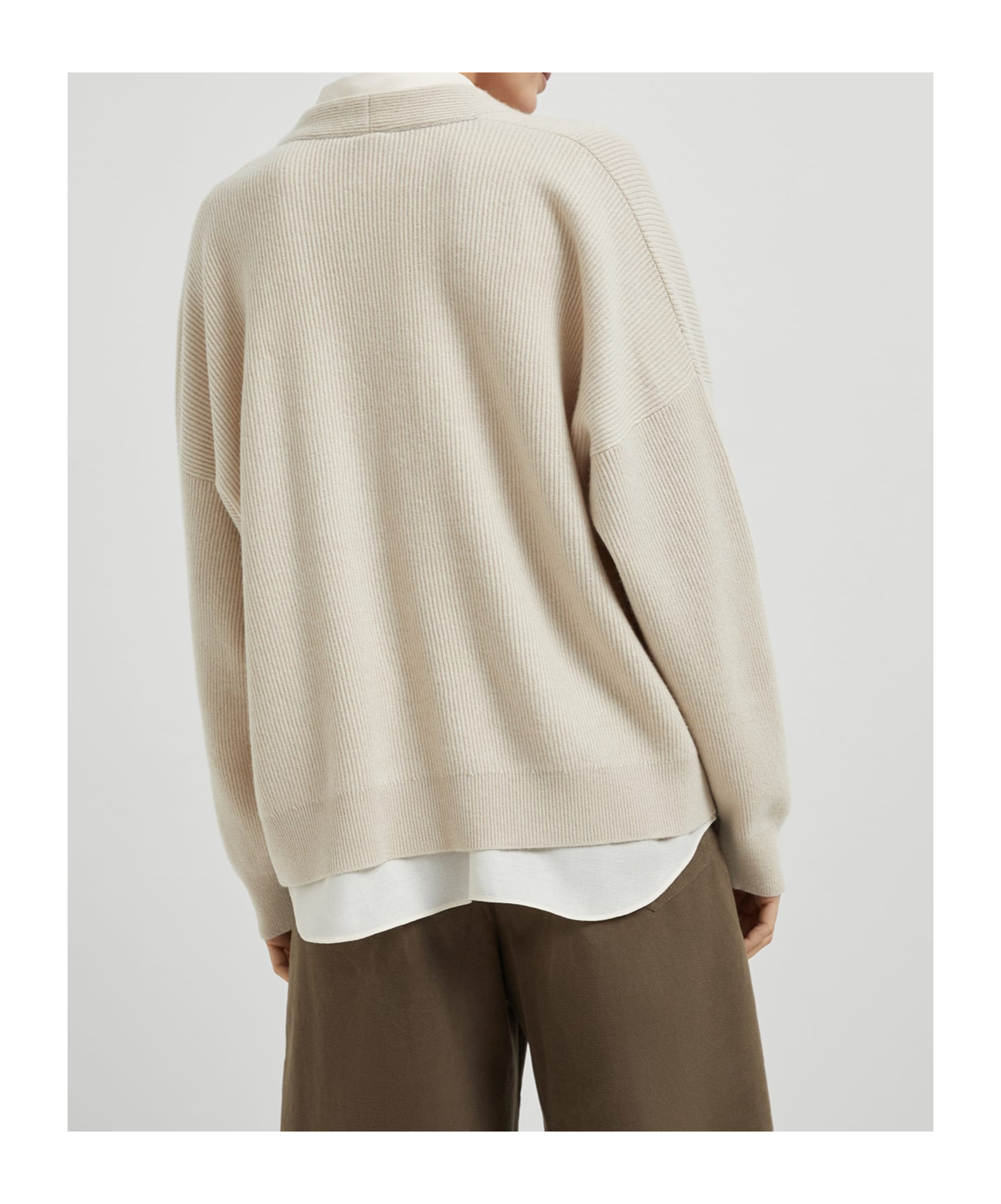 Brunello Cucinelli Cashmere Layered Cardigan In White