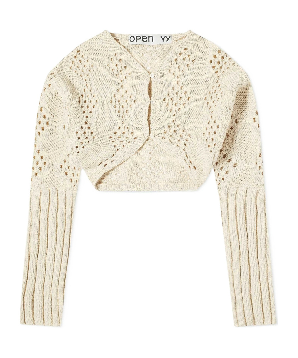 Open Yy Argyle Pattern Cardigan In Neutral