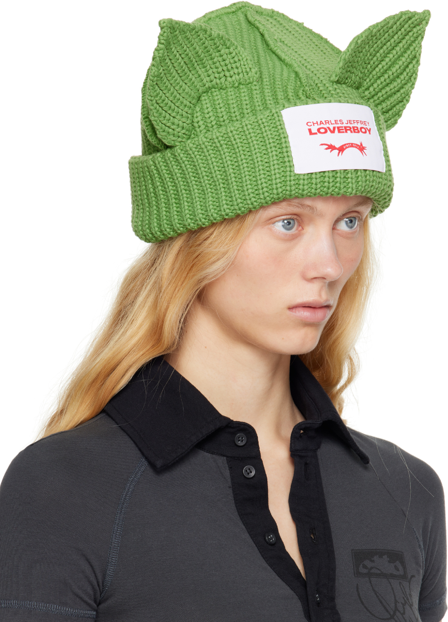 Charles Jeffrrey Loverboy Chunky Ears Beanie In Green