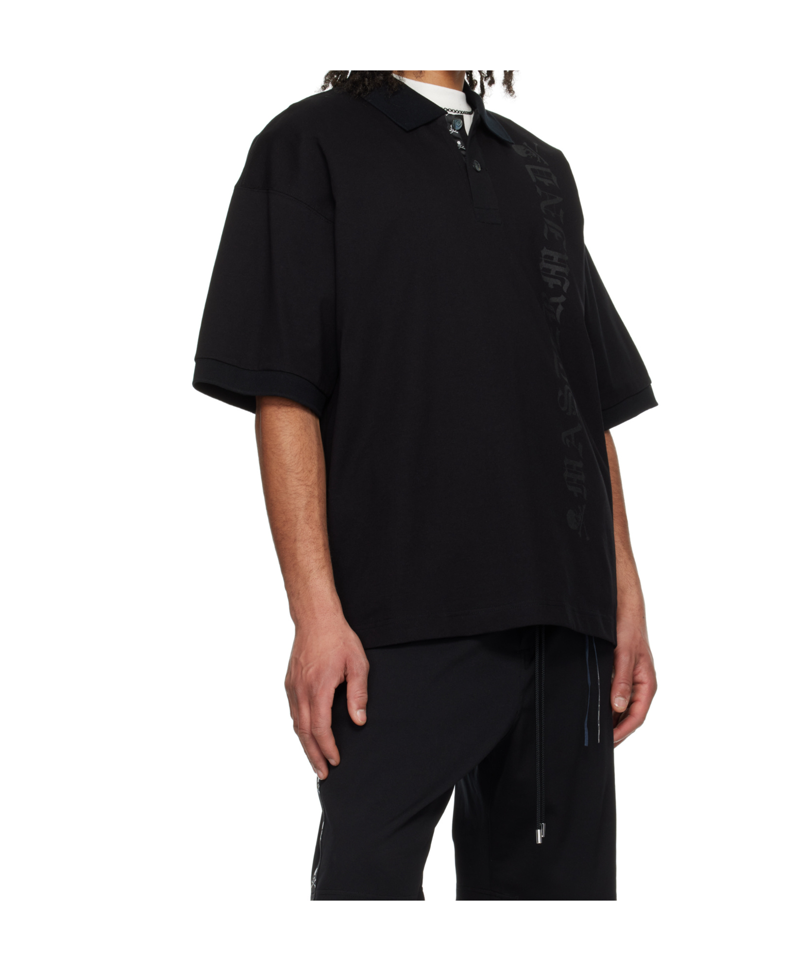 Mastermind Japan Black Boxy Skull Polo In Black