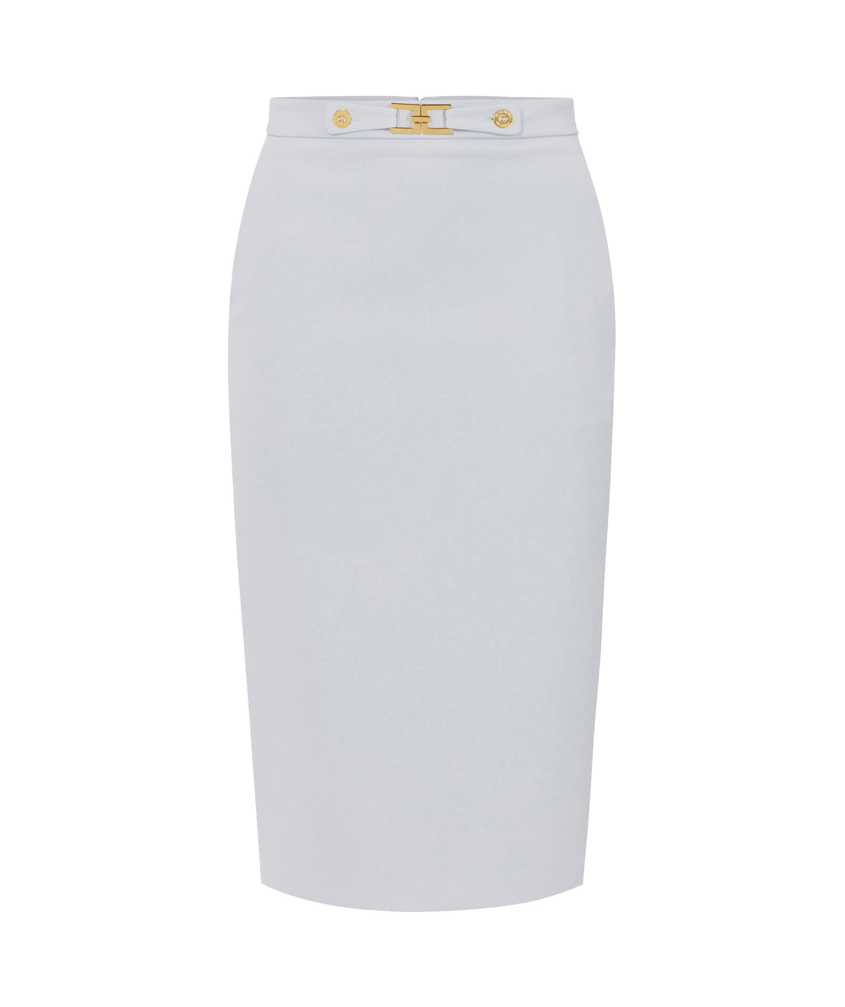 Elisabetta Franchi High-waisted Skirt Button Gold Hardware In White