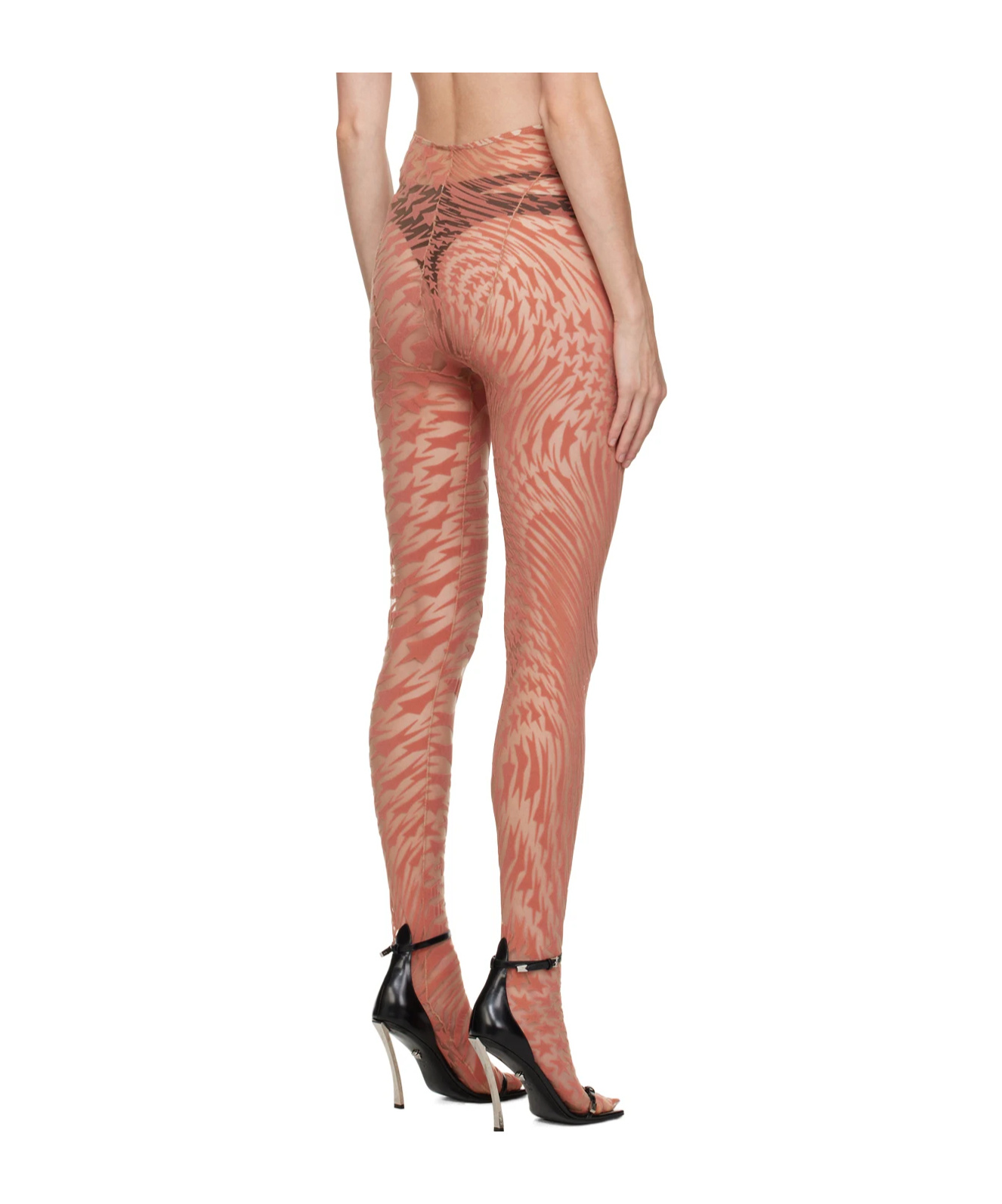 Mugler Elastic Waist Leggings In Pink