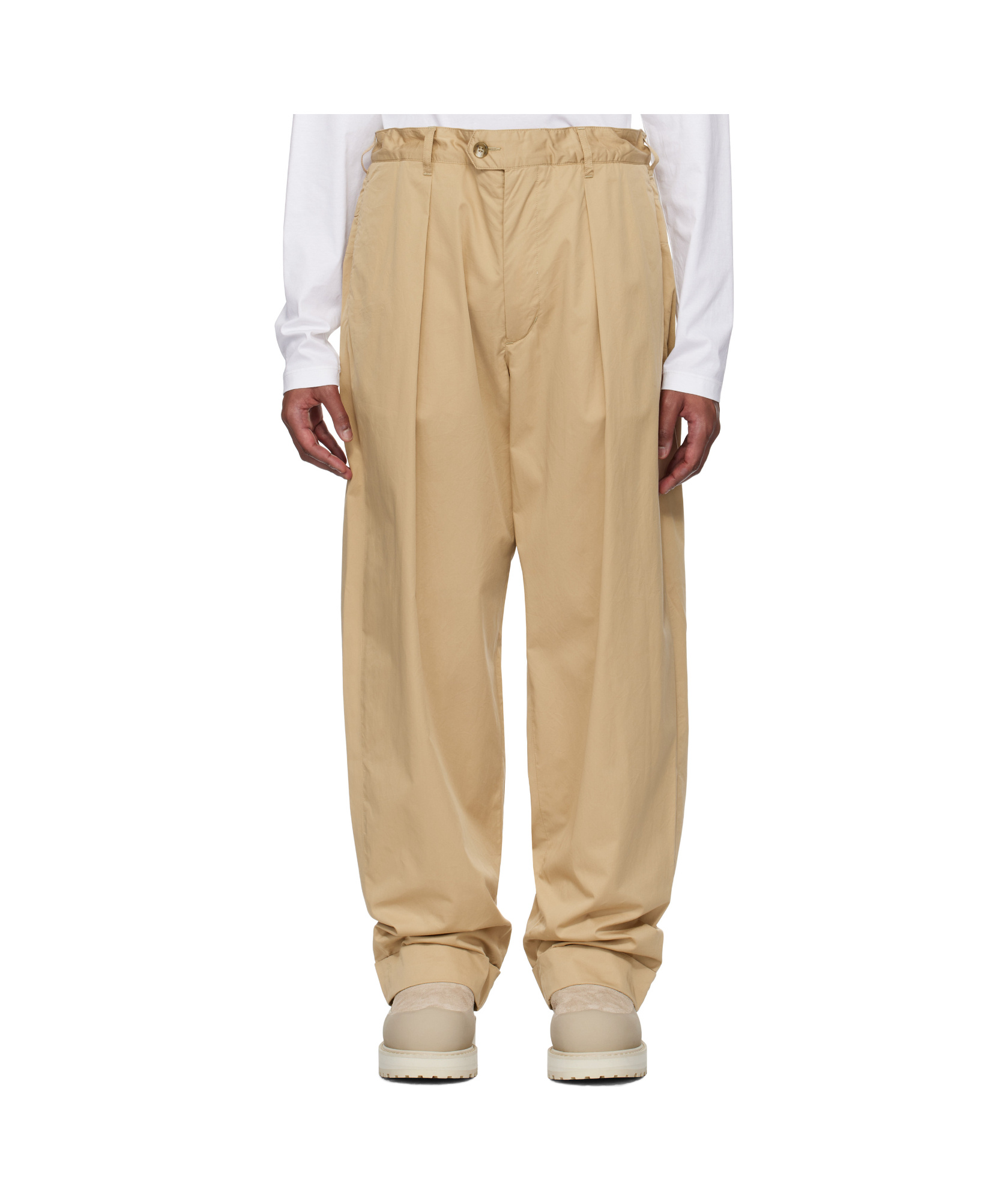 Engineered Garments Beige Carlyle Trousers In Nude