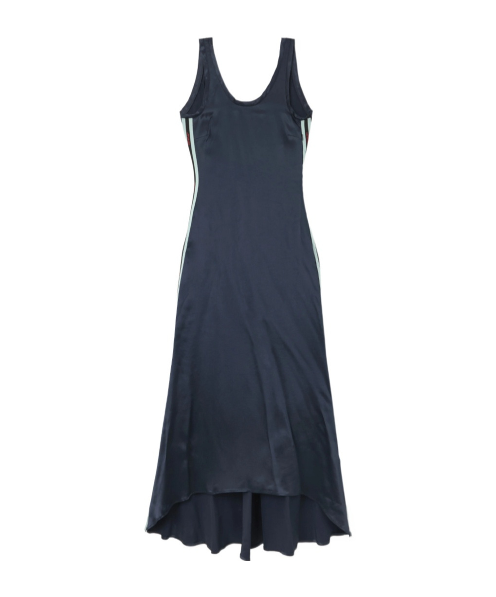 Off-white Satin Backless Midi Dress