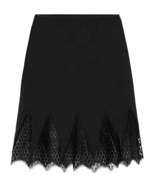 Versace Lace-trim Midi Skirt In Black