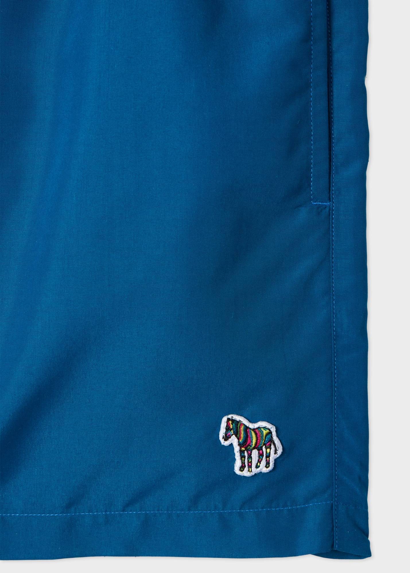 Paul Smith Zebra Drawstring Beachwear In Blue