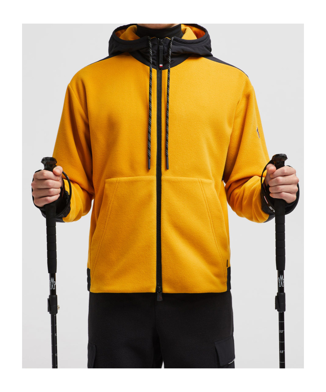 Moncler Zip-up Fleece Hoodie In Yellow