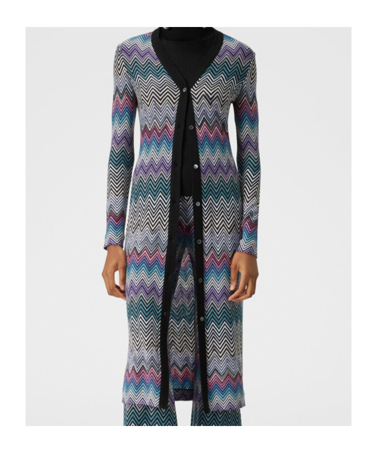 Missoni Crochet-knit Wool Cardigan In Multicolor