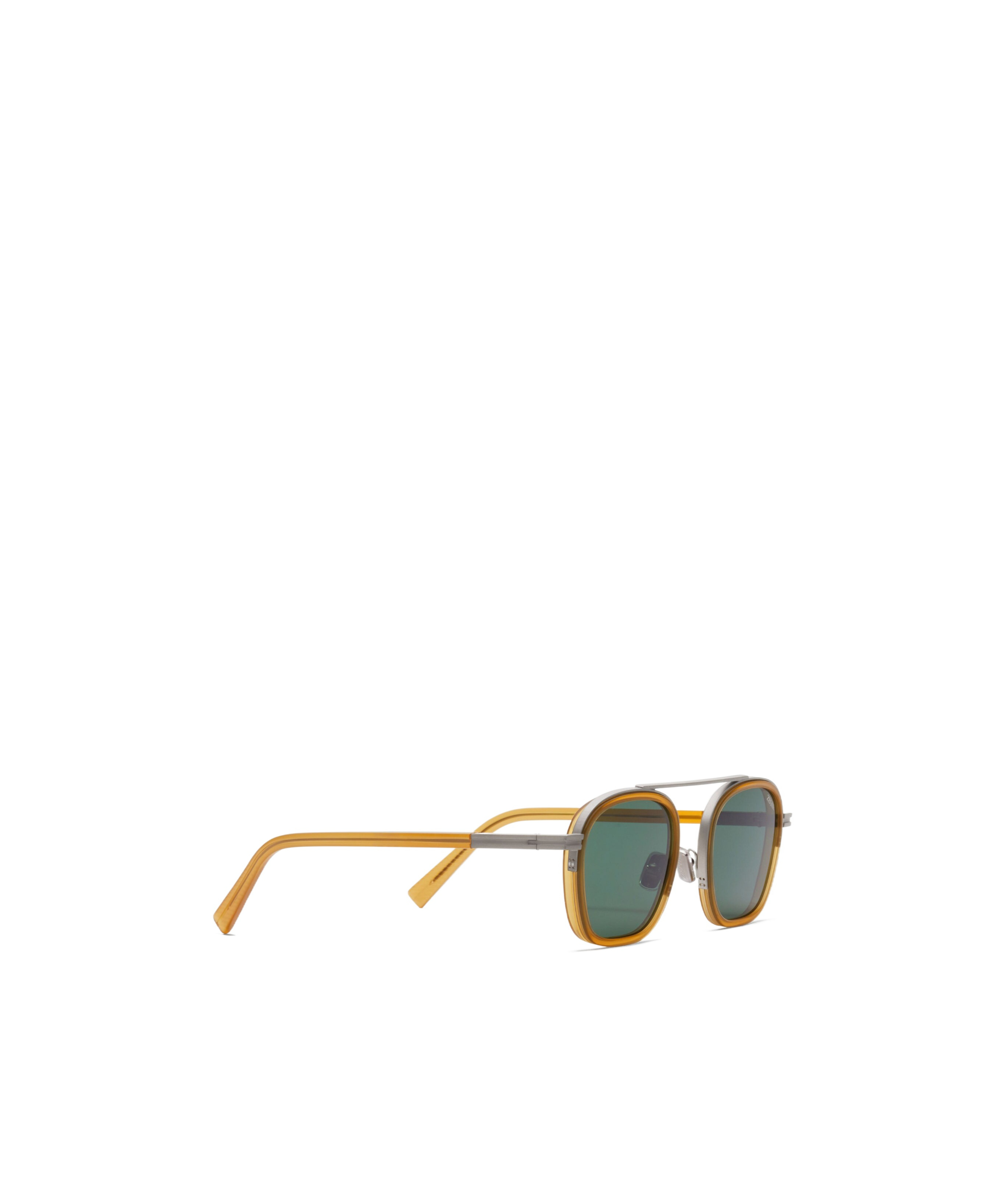 Zegna Dark Yellow Orizzonte I Acetate And Metal Sunglasses In Green