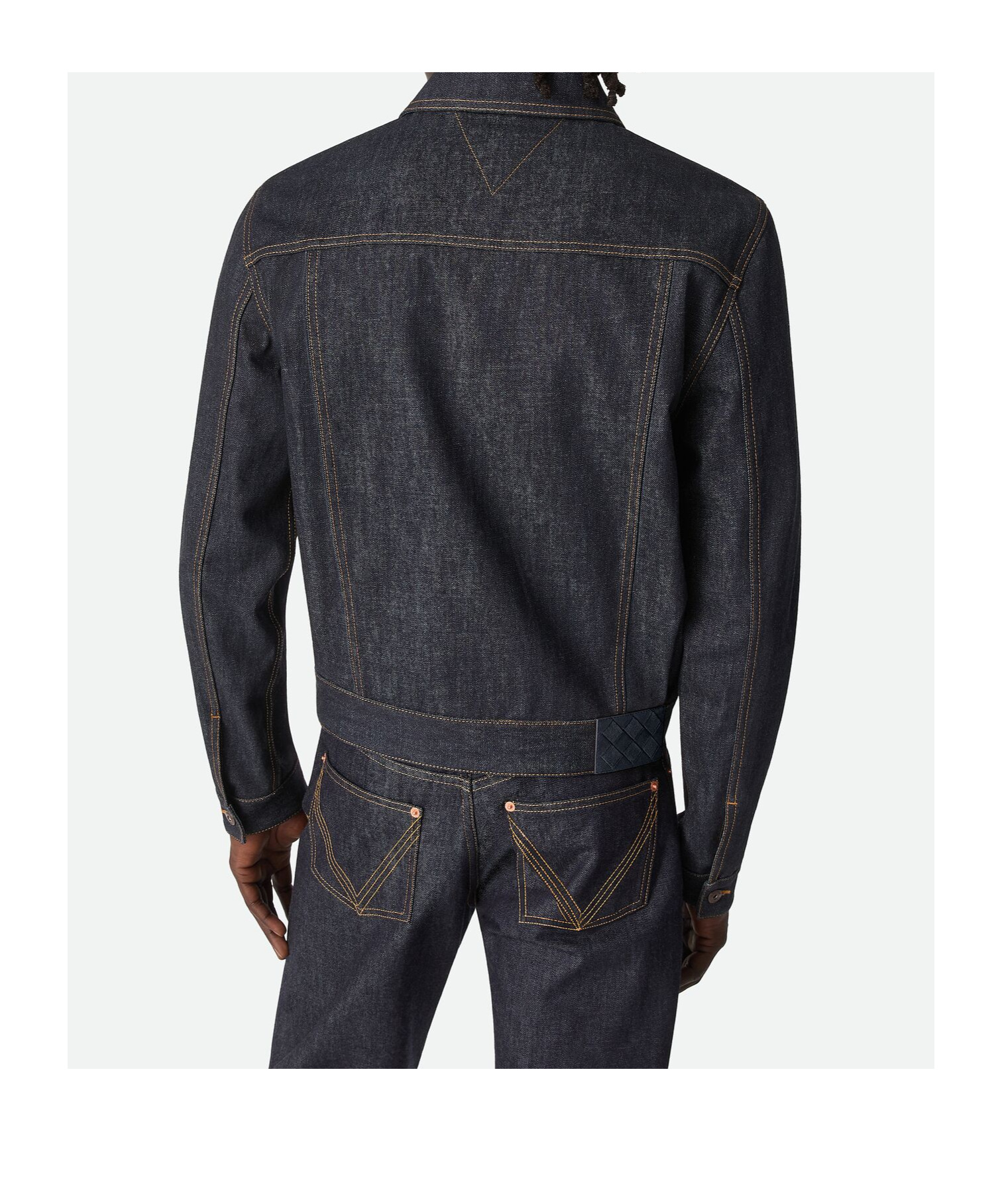 Bottega Veneta Veste En Denim Indigo Brut In Gray