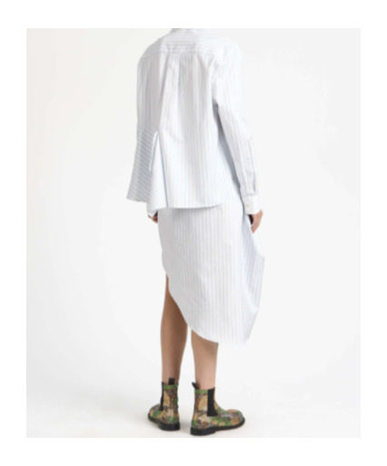 Jw Anderson Womens Asymmetric Draped Shirt In White  Blue In White