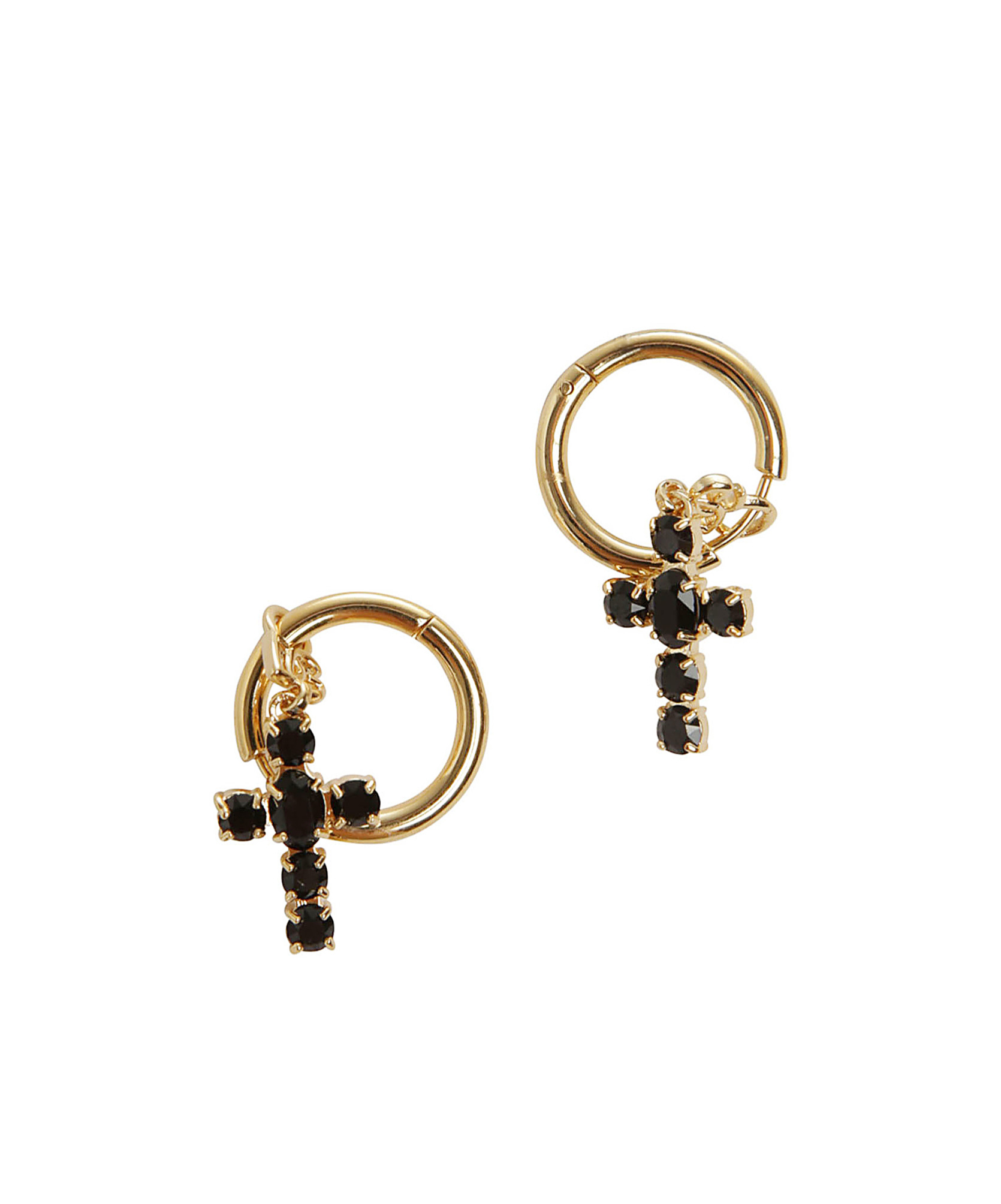 DOLCE & GABBANA CROSS HOOP EARRINGS